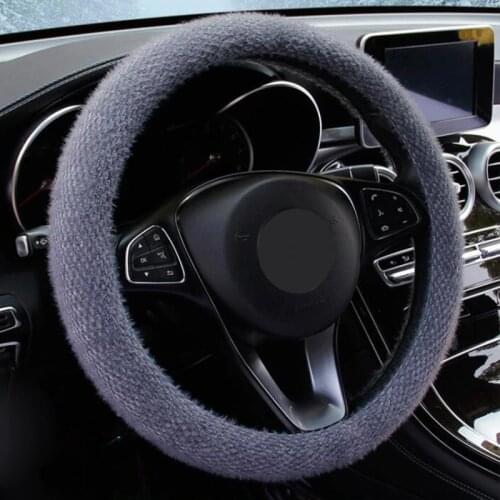 Keep warm Auto accessories winter Car steering wheel cover Imitation rabbit fur material Thick plush covers steering wheel