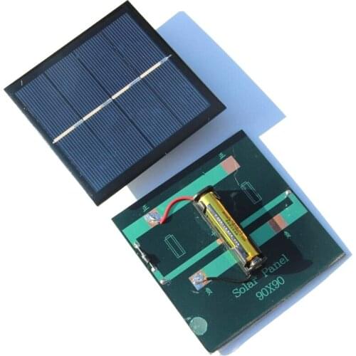 1W Solar Panel With Base For AA Battery 1W 2V Solar Cell For 1.2V 1xAAA Rechargeable Battery Charging Directly NEW