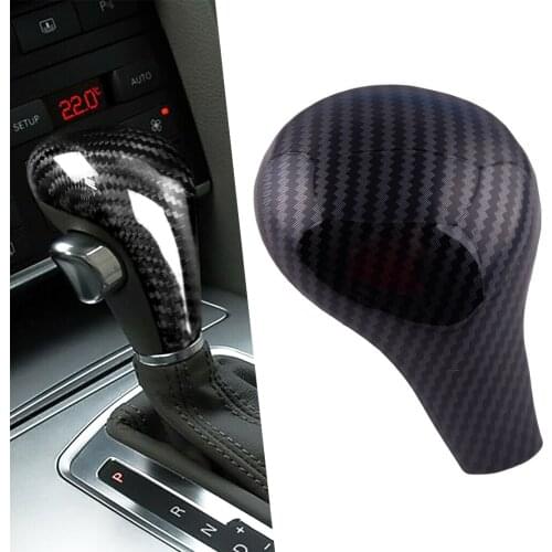 Carbon Fiber Texture Gear Shift Knob Head Cover fit for Audi A4 A5 A6L Q5 Q7 2009 2010