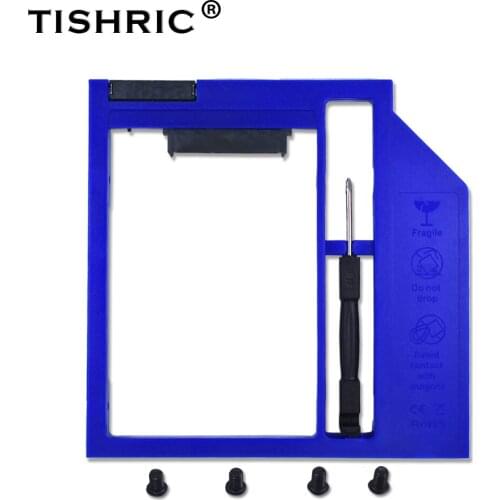 TISHRIC Plastic 2nd Hdd Caddy Sata Hard Disk Case 9.5mm Hdd Enclosure Hard Disk Enclosure For Laptop CD-ROM DVD-ROM Optical Bay