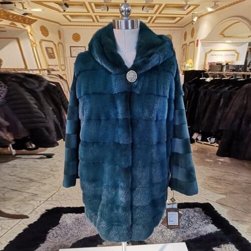 WINTER PALACE 2020 fashion sheared mink fur coat imported fur coat womens fashion Bat style mink coat with winter