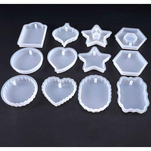 1pcs Crystal Heart Oval Hexagonal Round Star Wave Silicone Mold For DIY Handmade Resin Charms Pendant Jewelry Accessories Making