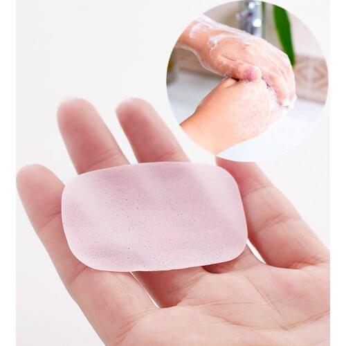 100pcs Travel Soaps Paper Cleaning Portable Hand Wash Soap Papers Scented Slice Washing Hand Bath Scented Foaming Small Soap