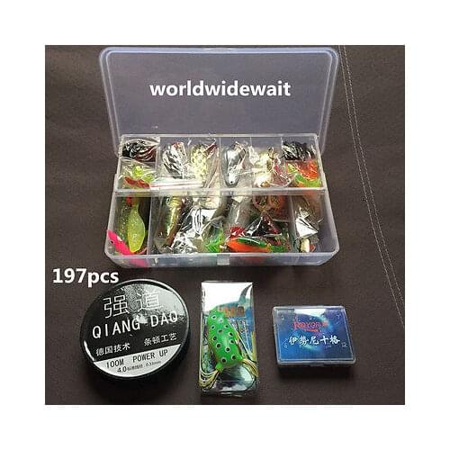 197Lots Simulate Fishing Lures Bait KIT Spoons Hooks Classic Accessory Boxes