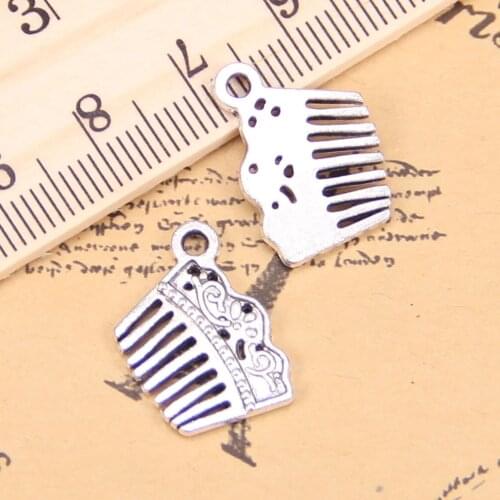 16pcs Charms barber comb 15x19mm Antique Pendants,Vintage Tibetan Silver Jewelry,DIY for bracelet necklace