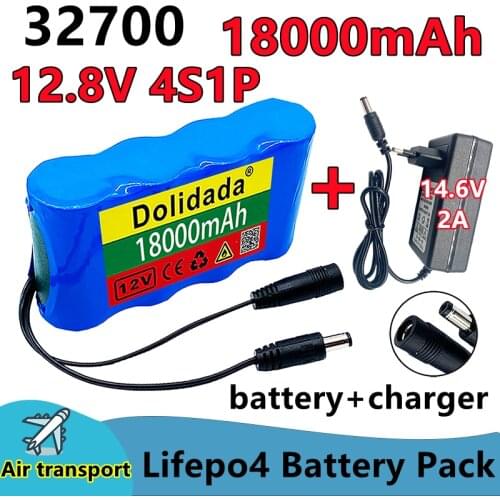 New 32700 lifepo4 4S1P 18Ah 12.8v battery with 40a balanced bms for electric boat and 12v uninterruptible power supply + charger