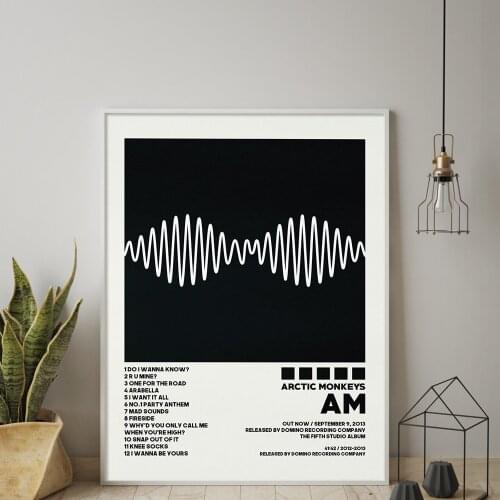 Album Cover Prints Black Arctic Monkeys AM album Music Typography Poster Wall Art Pictures Canvas Painting For Room Home Decor