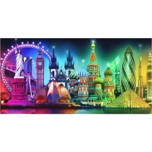 2021 New 5D DIY Full Round Diamond Painting City Night Scenery 3D Embroidery Cross Stitch Rhinestone Mosaic Home Decor Art Y1503