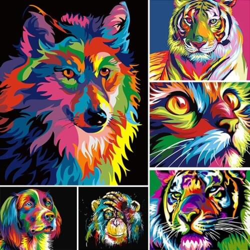 Framless Colorful Deer DIY Painting By Numbers Calligraphy Painting Acrylic Paint By Decor Numbers Home Artwork For