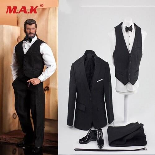 CEN-M04 1/6 Soldier Model British Gentleman Suit With Shirt Belt And Leather Shoes For M34 BODY Action Figure DOLL In Stock