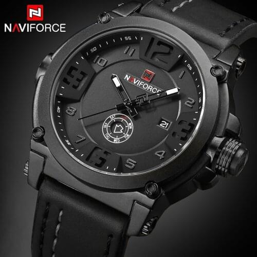 2020 NAVIFORCE Men Sport Military Quartz Watch Top Luxury Brand Man Analog Date Clock Leather Strap Wristwatch Relogio Masculino