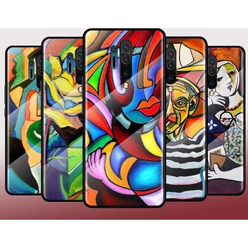 Picasso abstract Art Tempered Glass Hot New Shell Luxury Cover For Oneplus 7 7T 8 Z 8 8T 9 9R Nord PRO 5G Phone Case