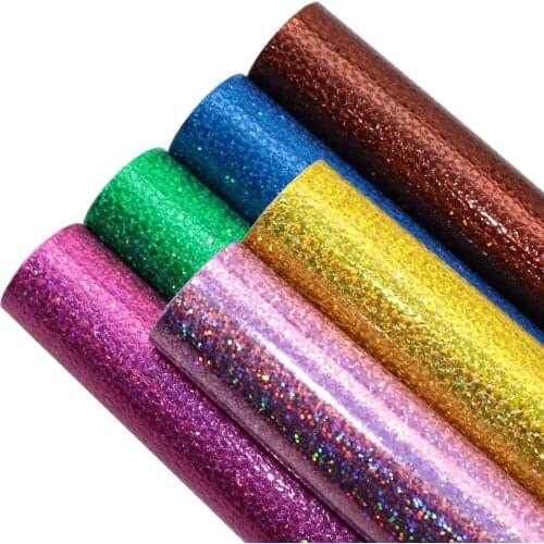 David accessories 9pcs/set 20*33cm Laser Hologram Lychee Faux Synthetic Leather Fabric,DIY Decorative Hairbow Bag Shoes,1Yc6199