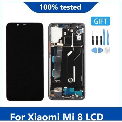 6.21"original AMOLED Display for Xiaomi Mi 8 LCD Touch Screen Digitizer Components for Xiaomi Mi8 Display With Frame Display AAA