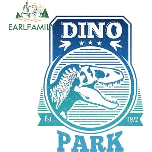 EARLFAMILY 13cm x 10.1cm for Dino Park Logo Car Accessoires Stickers Personality Windows Waterproof Decal Cartoon Decoration