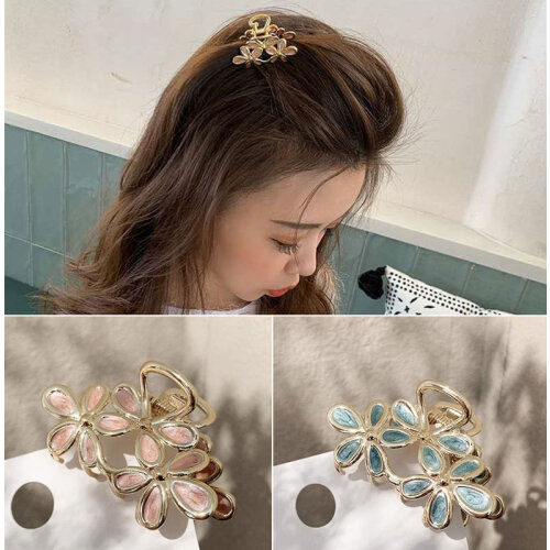 H:HYED Women Gorgeous Small Hair Clips Metal Hairpins Girls Hair Styling Headdress Fresh Simple Flower Hair Claw Accessories