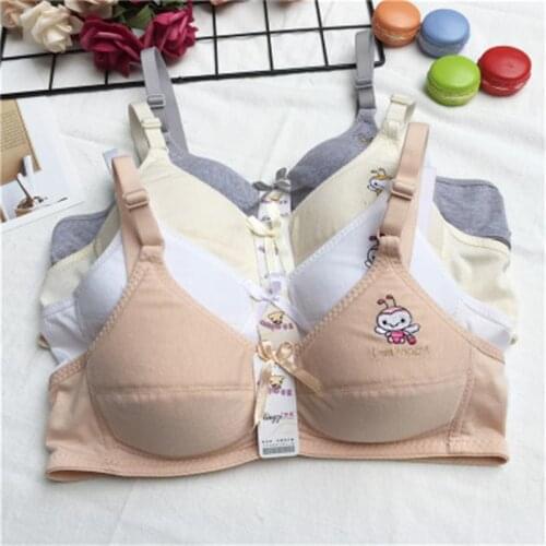 Cotton Girl Training Bra Solid Color Girls Bra Healthy Breathable Adjustable Girl Bra For Student Strap Push Up Bra For Teenage