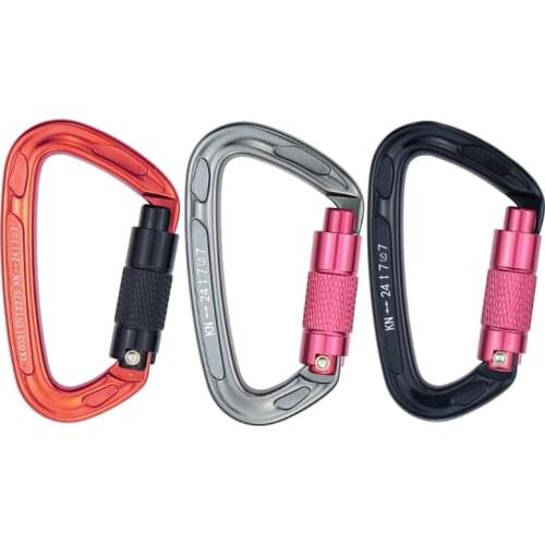 7075 Aluminum Alloy Carabiner 24KN D-Shaped Large Locking Heavy Duty Hook Rock Climbing Rappelling Rescue Swing Camping Hammock