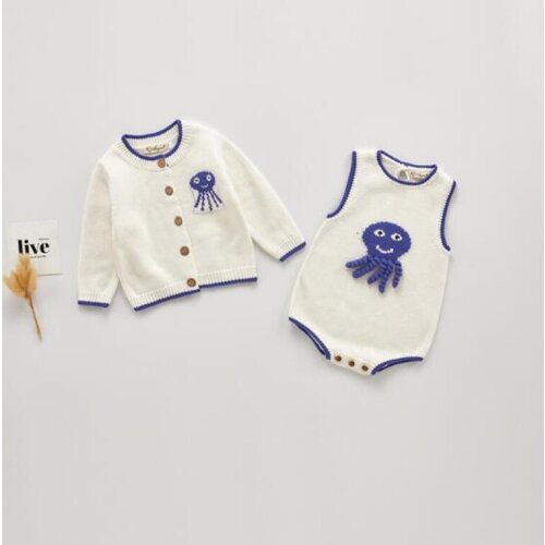 Newborn Baby Cardigan Octopus Baby Boy Clothes Autumn Knitted Baby Girl Clothes Baby Romper 100% Cotton Toddler Jumpsuit Overall
