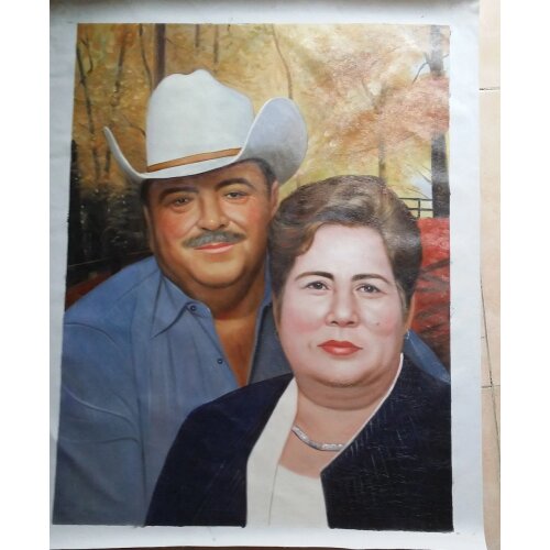 ARTIST customize oil painting service--custom parent old friend photo picture--hand painted # Birthday festival BEST present