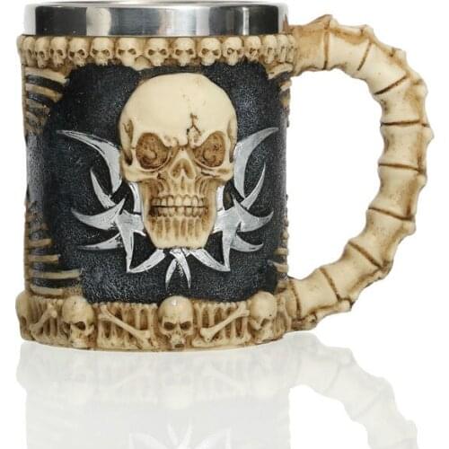 "Jolly Roger" Drinking Skull Mug caneca the walking dead Tankard Horror Decor Cup for Viking beer coffee Halloween Bar Party