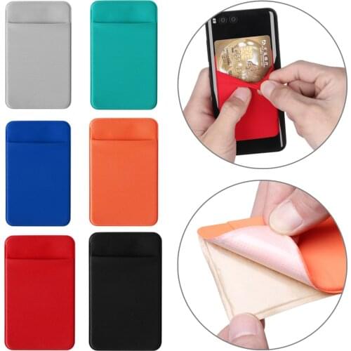 Hot Sale Elastic Cell Phone/ Mobile Phone Wallet Case Credit ID Card Holder Pocket Fashion Self-Adhesive Sticker Card Bag
