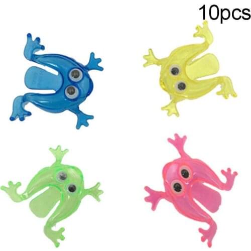 10Pcs Kids Mini Jumping Frog Toy Finger Pressing Desktop Game Kids Toy Gift Party Favors Random Color