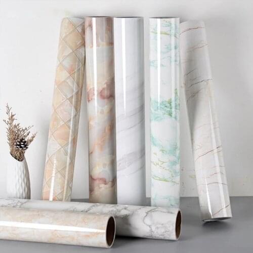 Marble Vinyl Self Adhesive Table Wallpaper Bathroom Kitchen Cupboard Contact Paper Waterproof Wall Sticker Home Decor 40cm Width