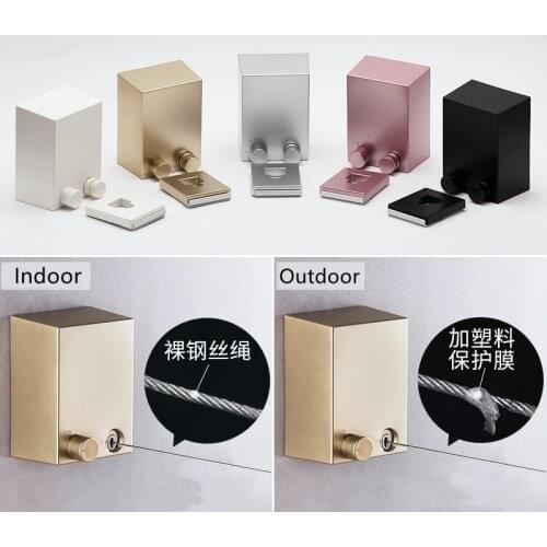 Invisible Clothesline Black Steel Wire Laundry Hanger Dryer Silver Retractable Clothes Drying Rope Simple Rack With ABS Box