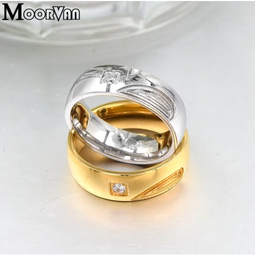Moorvan 2019 New Stainless Steel Rings For Women Circle Jewelry Fashion Wedding Finger Ring for Female Gift Hot Sale
