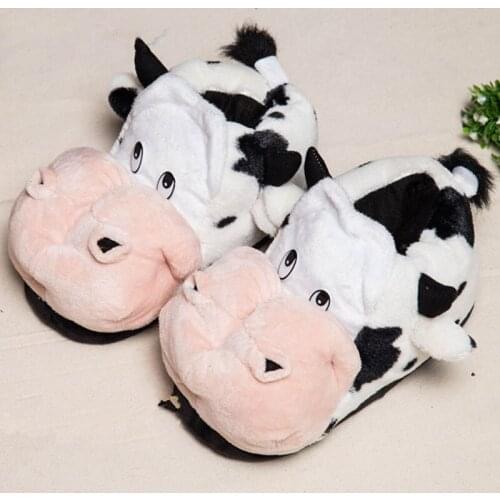 New winter men women home slippers cotton cute cartoon cow shoes indoor slippers winter Custom home shoes