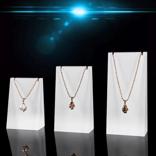 3pcs Necklace Display Stand Fine Exhibition Jewelry Solution Holder Acrylic Store Gallery Trade Shows Pendant Window Display