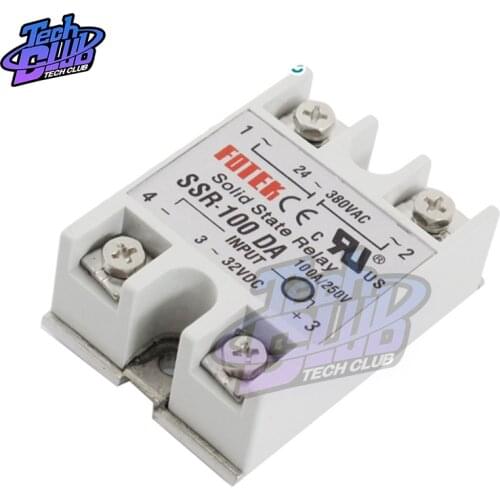 220V Relay Industrial Solid State Relay SSR 3-32V DC Input and 24-380VAC Output 100 DA 100A AC Output Load SSR-100DA