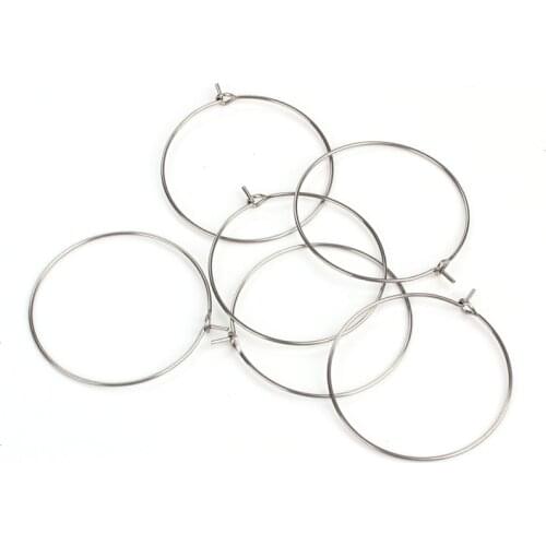 50pcs/lot 20/25/30mm Stainless Steel Hoop Earring For Women Statement Fashion Jewelry Accessories Large Circle Round Earrings