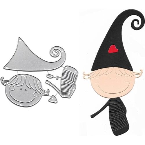 Cartoon Girl Cutting Dies For Scrapbook Card Making Album Decor Embossing Folder Handmade DIY Stencil Clear Stamps Metal Craft