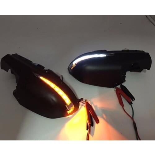 Eosuns Led Drl Daytime Running Light + Moving Turn Signal + Ground Lamp on Side Rear View Mirror Cover for Honda Civic 2016-17