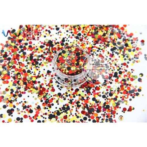 RAP321-176 Mix Colors Dot shapes round Glitter for nail art ,nail gel,makeup and DIY decoration