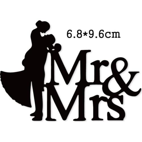 Craft dies Wedding Couple Mr&Mrs Metal Cutting Dies for Diy Scrapbooking dies Embossing Die Cuts Paper Cards Album Stencils dies