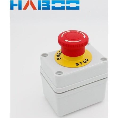 1set PACKING HABOO 16MM emergency stop switch +box 1NO+1NC