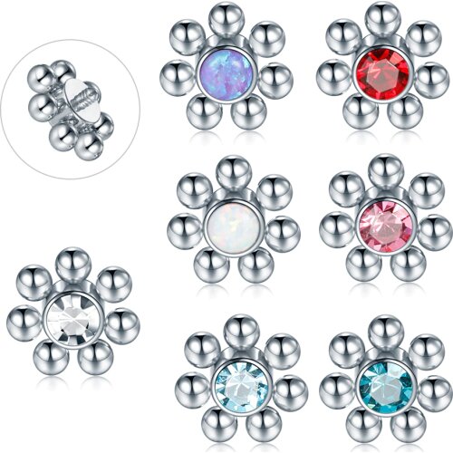 1Pc Stainless Steel Micro Dermal Anchor Top Piercing Clear Gem Skin Diver Dermal Anchor Surface Piercing Implants Sexy Jewelry