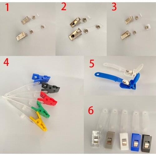 10pcs/lot Beat Price Name ID Card Holder Hook Clip Metal Plastic Color Hanger Pass Tag Card Photo Badge Holder Clip with Buckle