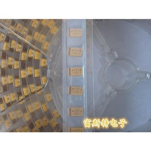 100PCS/LOT SMD Tantalum Capacitor 157A 150UF 10V C Type 6032 10% Tantalum Yellow Capacitor