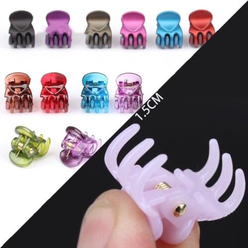 12pcs Sweet Mini Plastic Claw Barrettes For Women Girls Hair Clips Hair Crab Clips Styling Make UP Tool Korean Hair Accessories