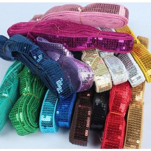 25mm/2.5cm 5-rows Shiny Sequins Ribbon Beading Ribbon Lace Trim For Handcraft Sewing Garments Hair Dress Decoration
