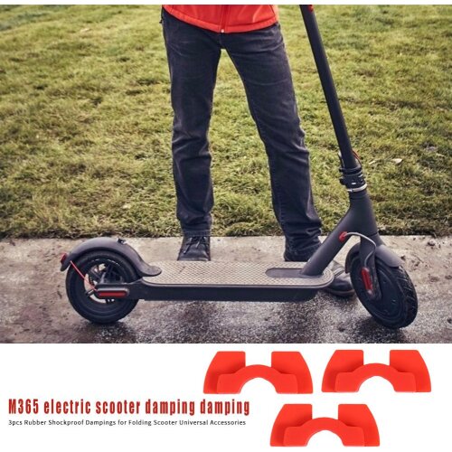 3pcs Red Rubber Shockproof Dampings for Universal Folding Scooter Accessories Universal Tool Cycling Parts Accessories