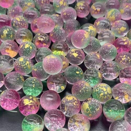 50pc/Lot DIY Czech Glass Roasted Round Beads 10mm Imitation Etching Sprinkle Gold Crystal Ball Hairpin Top Bead Costume Decor