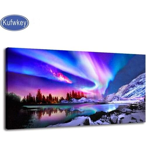 5D DIY Diamond Painting large size art,Northern Lights Nature Pictures cross stitch full square/round diamond mosaic embroidery