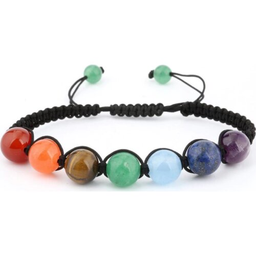 8mm tj5 mulitcolor rainbow agate Onyx yellow Tigereye Macrame Braided Chakra Reiki Buddha Prayer Yoga Bracelet