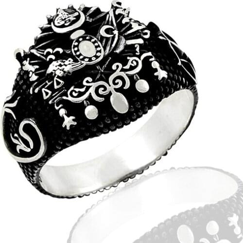 925 Silver Old Style Ethnic English Men Rings