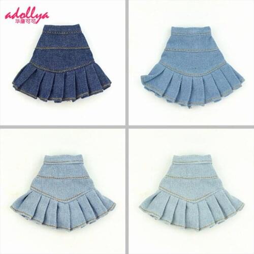Adoiiya New Style 1/6 BJD Doll Clothes Denim Skirt Suitable For Waist 9cm DIY Skirt Girl New Gift Dolls Accessories For 1/6 Doll